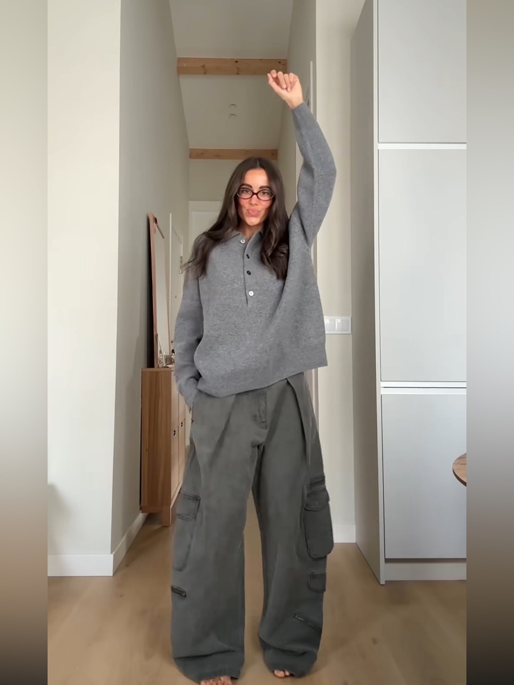Zara collection balloon cargo pants